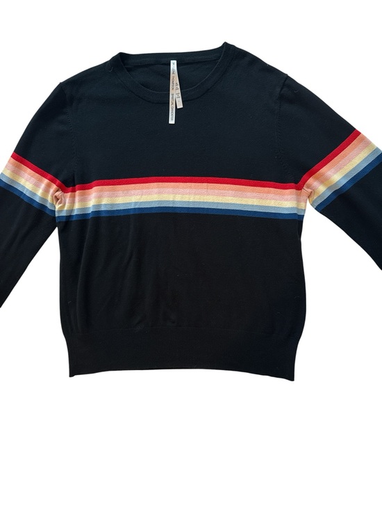 Spiritual Gangster Tops - Spiritual Gangster x Madeleine Thompson Rainbow Stripe Knit Black Lightweight  L